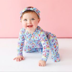Lisa Frank x Posh Peanut Spotty Dotty footie ruffled one piece